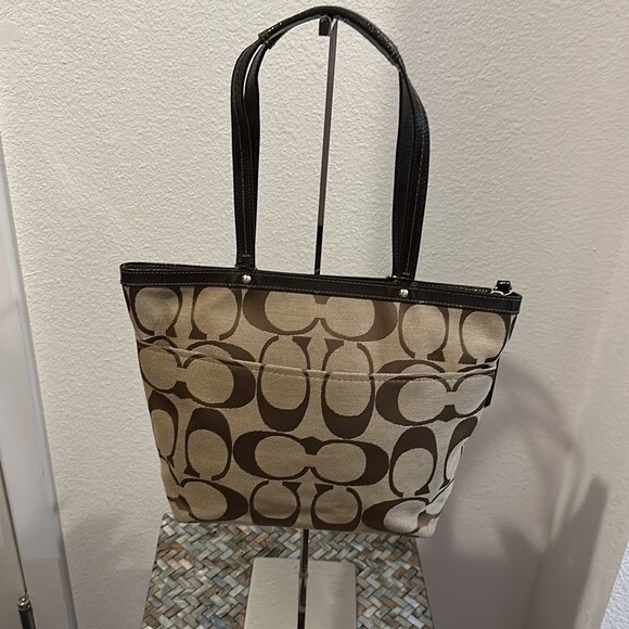 Coach Signature Stripe Tote - Picture 2 of 8